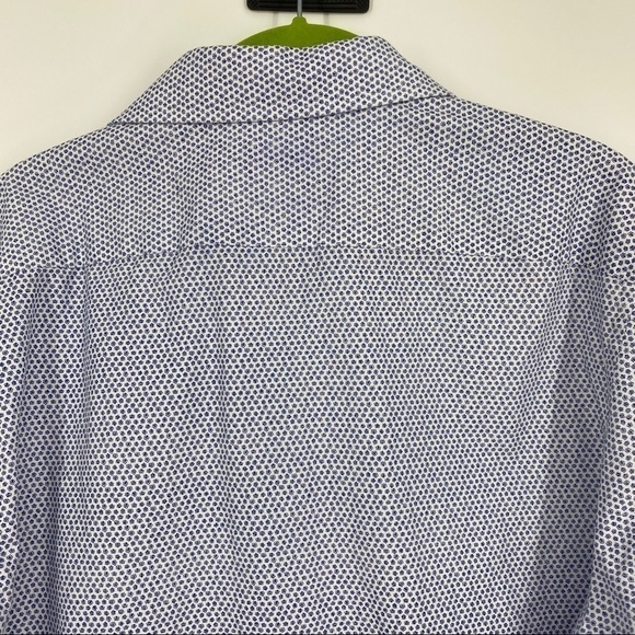 Stantt white blue flower print buttonup shirt Montgomery. Long sleeve collared - Picture 9 of 11